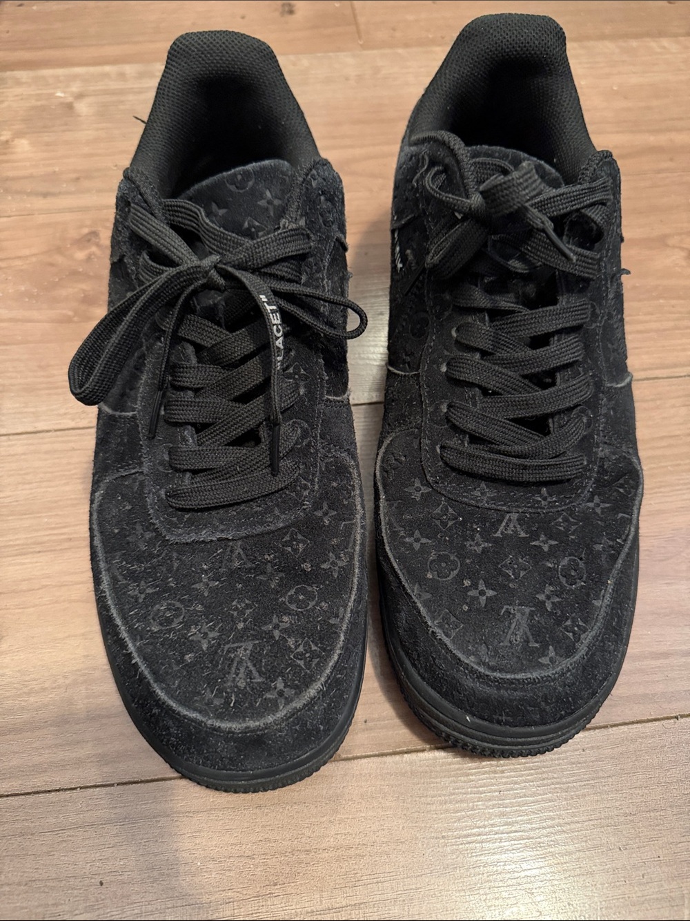 Louis Vuitton Men's Black Suede Monogram Low-Top Sneakers